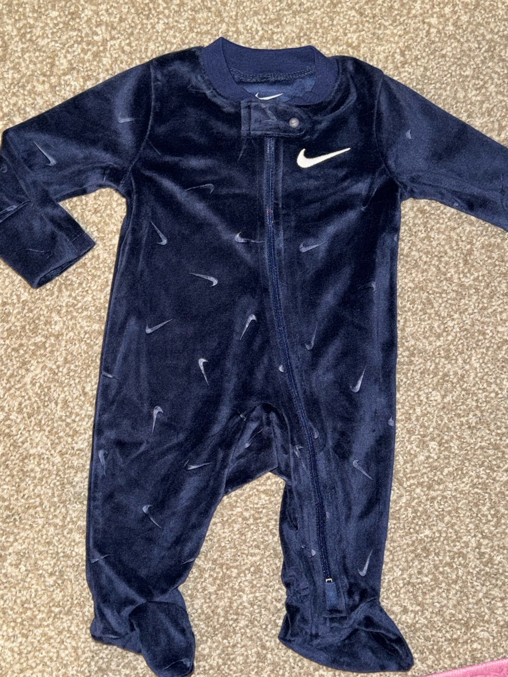 Nike Navy Blue Kids Footed One-Piece